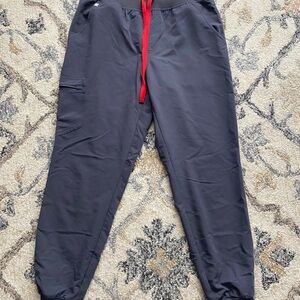 Figs Charcoal Joggers with Red Drawstring
